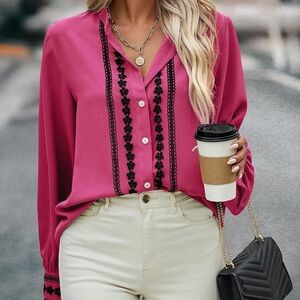 Embroidered blouse large